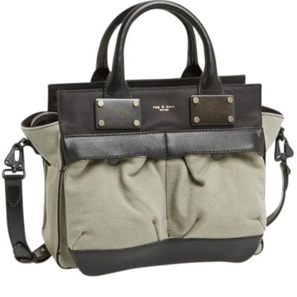 Rag and Bone Taupe canvas small Pilot bag